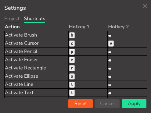 keyboard shortcuts